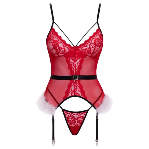 Cottelli - conjunto lingerie natalina - vermelho - L/XL
