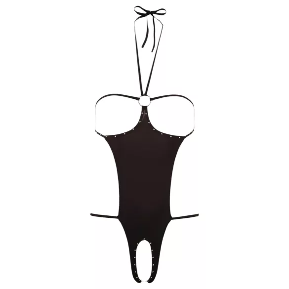 NO:XQSE - Body sexy aberto com strass - preto (S-L)