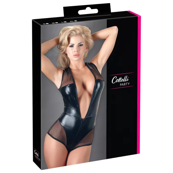 Cottelli - body rede brilhante - preto - M