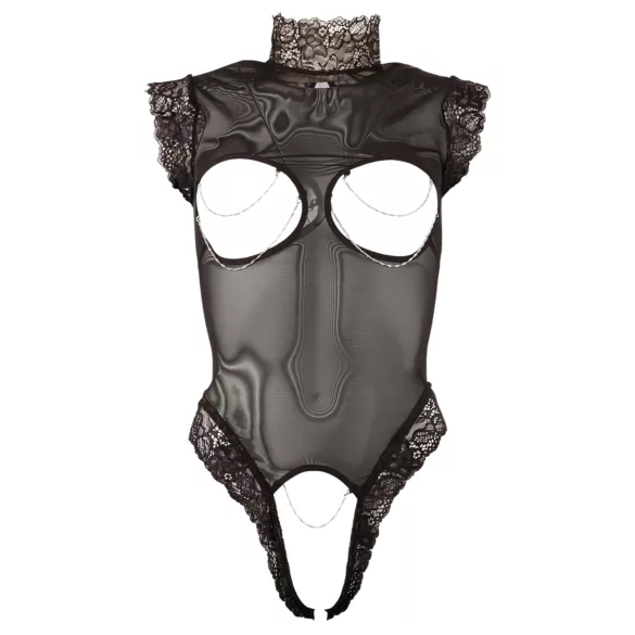 Abierta Fina - body sensual feminino - renda preta