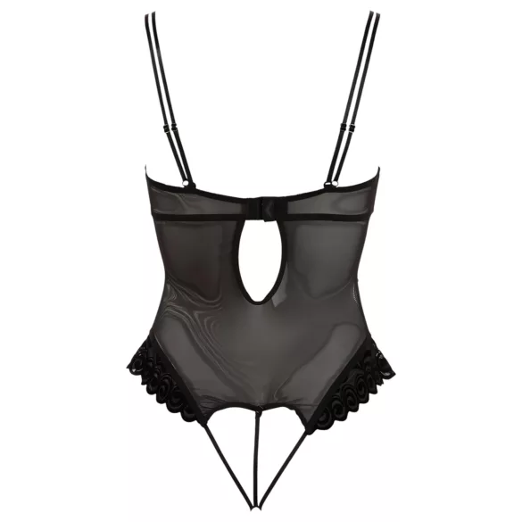 Cottelli - Body feminino ajustável - toque aveludado - preto - 80B/M