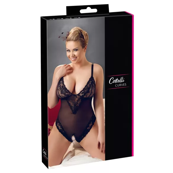 Cottelli Plus Size - body rendado plus size - preto