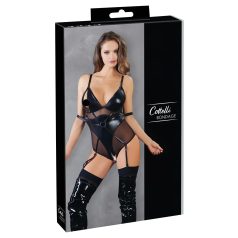 Cottelli Bondage - body brilhante com algemas - preto