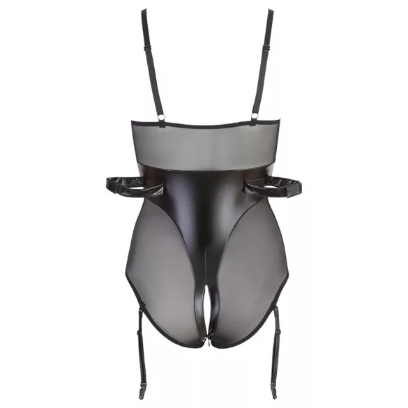 Cottelli Bondage - body brilhante com algemas - preto