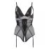 Cottelli Bondage - body brilhante com algemas - preto - XL