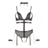 Cottelli Bondage - body aberto com tiras e correntes - preto - XL