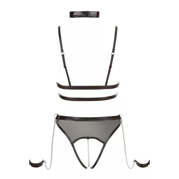Cottelli Bondage - body aberto com tiras e correntes - preto - XL
