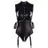 Cottelli Bondage - body sem mangas brilhante e algema para braço - preto