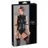 Cottelli Bondage - body sem mangas brilhante e algema para braço - preto - L