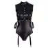 Cottelli Bondage - body sem mangas brilhante e algema para braço - preto - L