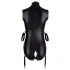 Cottelli Bondage - body sem mangas brilhante e algema para braço - preto - L