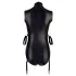 Cottelli Bondage - body sem mangas brilhante e algema para braço - preto - L