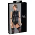 Cottelli Bondage - body sem mangas brilhante e algema para braço - preto - XL