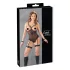 Cottelli Bondage - body com anéis de metal e algemas de pulso - preto