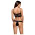 Obsessive - body feminino rendado floral - preto