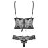 Obsessive - body feminino rendado floral - preto