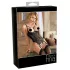 Abierta Fina - body aberto renda com tiras - preto - 80B/M