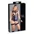 Cottelli Bondage - body aberto brilhante com algemas de braço - preto - M