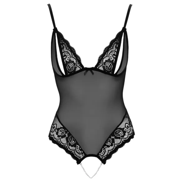 Cottelli - body aberto renda e pérolas - preto - L