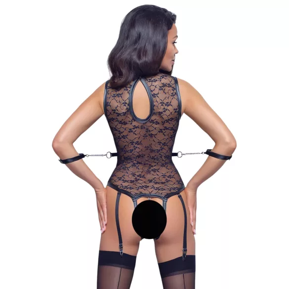 Cottelli Bondage - Body rendado com tiras - preto