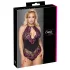 Cottelli Plus Size - body sensual florido - renda preta e lilás