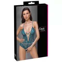 Cottelli - body aberto rendado com cordões (verde)