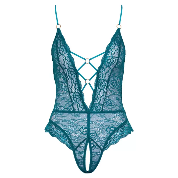 Cottelli - body aberto rendado com amarração - verde - M