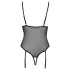 Cottelli - body aberto rendado com ligas - preto - L