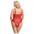 Cottelli Curves - body rendado transparente - vermelho
