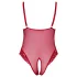 Cottelli Curves - body rendado transparente - vermelho - 2XL