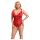 Cottelli Curves - body rendado transparente - vermelho - 3XL