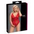 Cottelli Curves - body rendado transparente - vermelho - 3XL