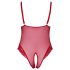 Cottelli Curves - body rendado transparente - vermelho - 3XL