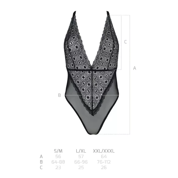 Passion Eco Zinnia - body rendado (preto) - L/XL