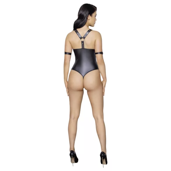 Cottelli Bondage - body aberto com anel - vinil preto