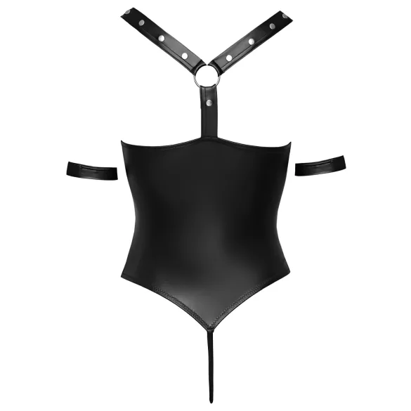 Cottelli Bondage - body aberto com anel - vinil preto