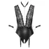 Cottelli Bondage - body rendado com choker - preto - L