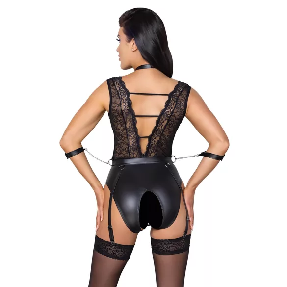 Cottelli Bondage - body rendado com choker - preto - XL