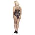 Cottelli Curves Plus Size - body lingerie transparente rendado - preto - 90D/XL
