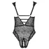 Cottelli Curves Plus Size - body lingerie transparente rendado - preto - 90D/XL