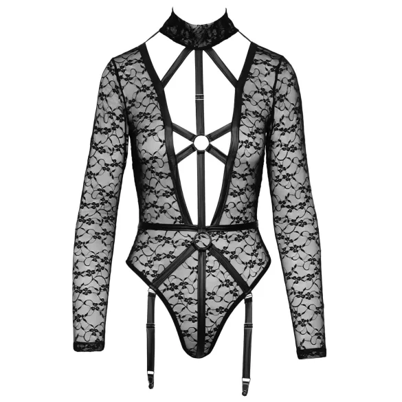 Cottelli - body transparente com alças - preto - M