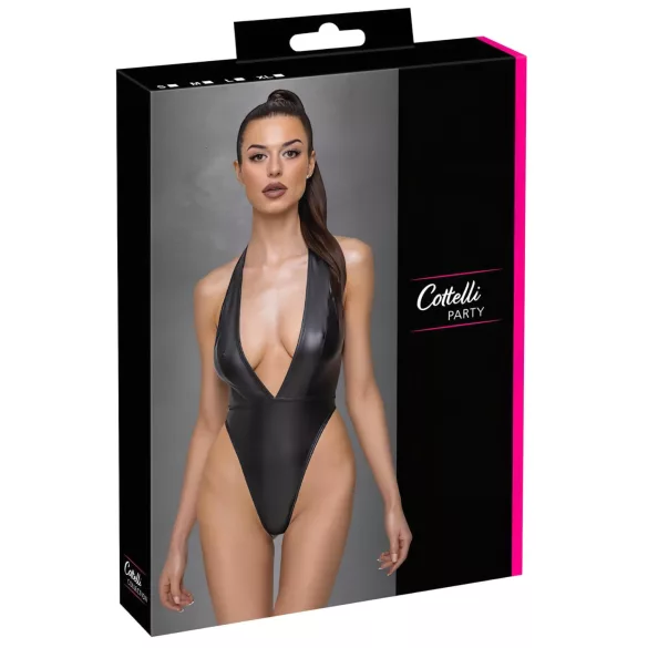 Cottelli Party - body brilhante com colar de pescoço - preto - M
