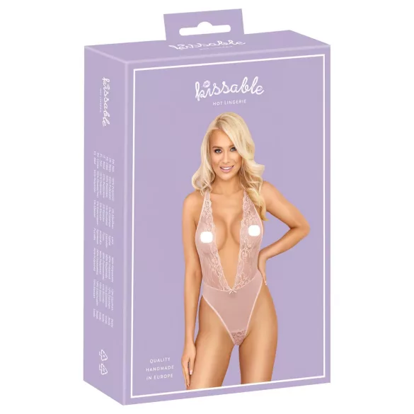 Kissable - body de renda - rosa