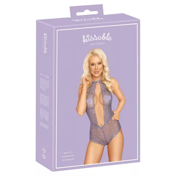 Kissable - body rendado com gola - lilás - L/XL