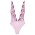 Kissable - body renda bordado floral - rosa