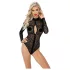 Noir - body de manga longa com estampa de leopardo (preto)