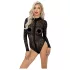 Noir - body de manga longa com estampa de leopardo (preto)