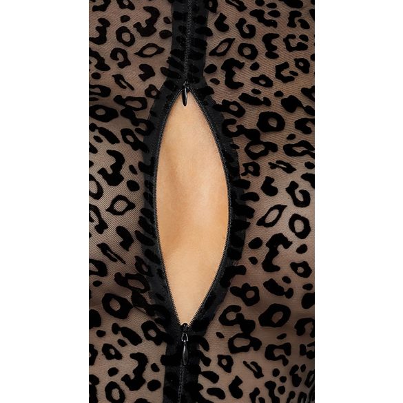 Noir - body de manga longa com estampa de leopardo (preto)
