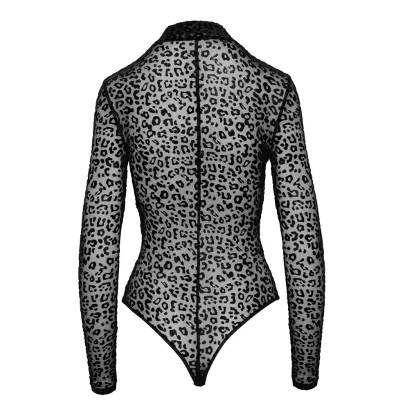 Noir - body de manga longa com estampa de leopardo (preto)