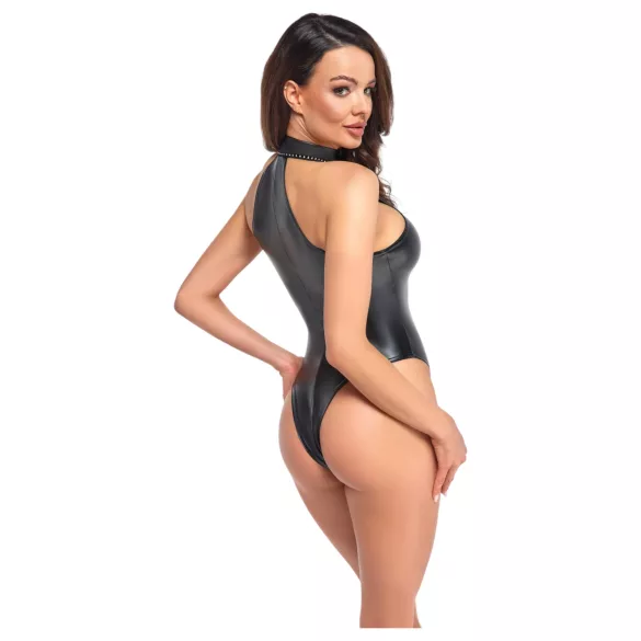 Noir - body brilhante com alça no pescoço (preto) - M